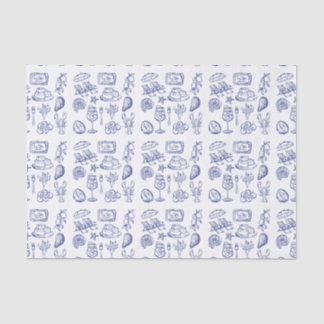  Mediterranean Life Outline Tissue Paper