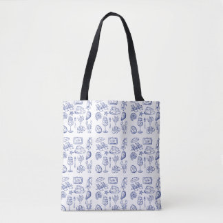 Mediterranean Life Outline Tote Bag