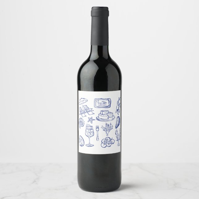  Mediterranean Life Outline Wine Label (Front)