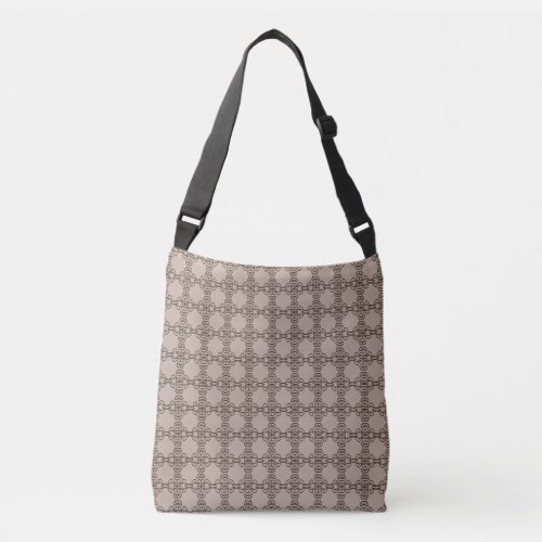 Mediterranean Look Pattern in Beige  Brown Crossbody Bag