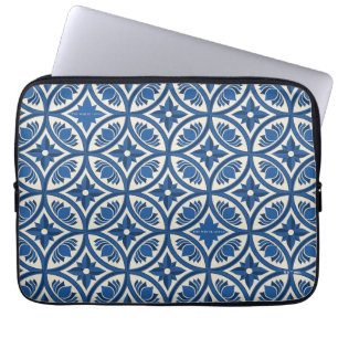 Mediterranean Lotus Tile Pattern - The White Lotus Laptop Sleeve