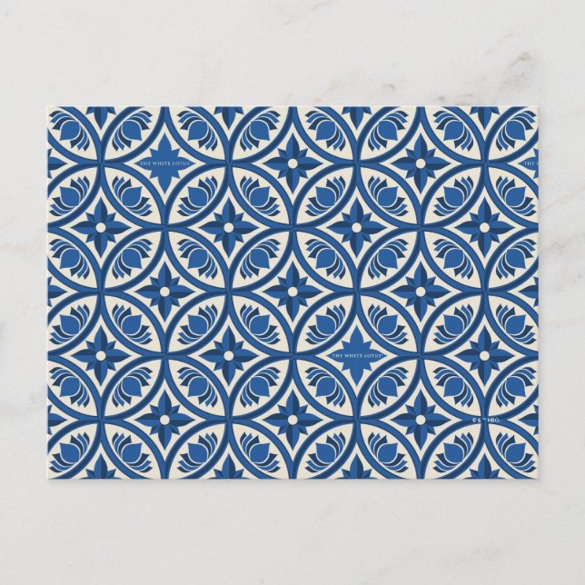 Mediterranean Lotus Tile Pattern - The White Lotus Postcard (Front)