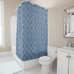 Mediterranean Lotus Tile Pattern - The White Lotus Shower Curtain