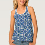 Mediterranean Lotus Tile Pattern - The White Lotus Tank Top