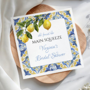 Mediterranean Main Squeeze Bridal Shower Napkins