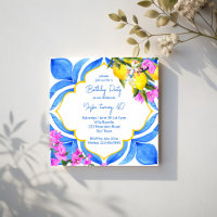 Mediterranean Majolica tiles lemons birthday party