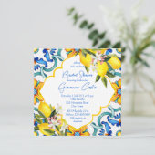 Mediterranean Majolica tiles lemons bridal shower Invitation | Zazzle