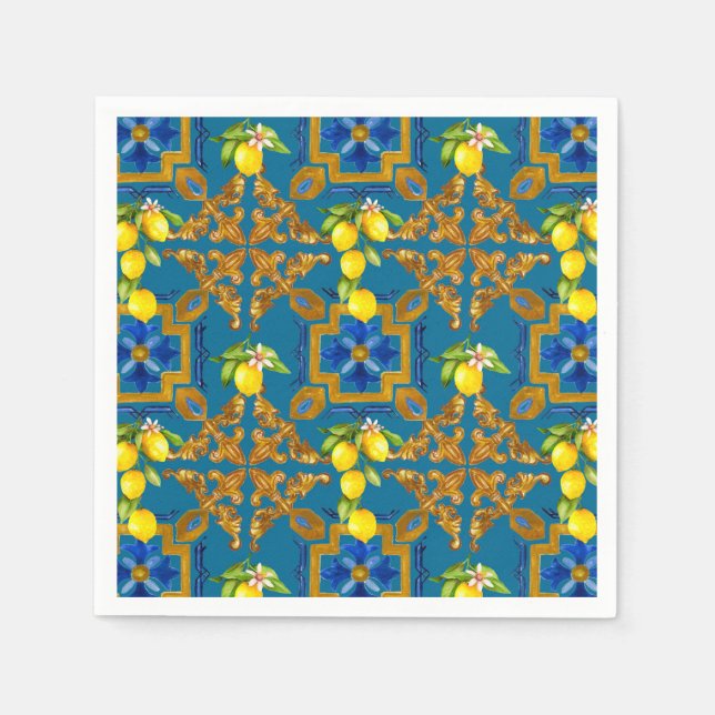 Mediterranean,majolica,tiles    napkins (Front)