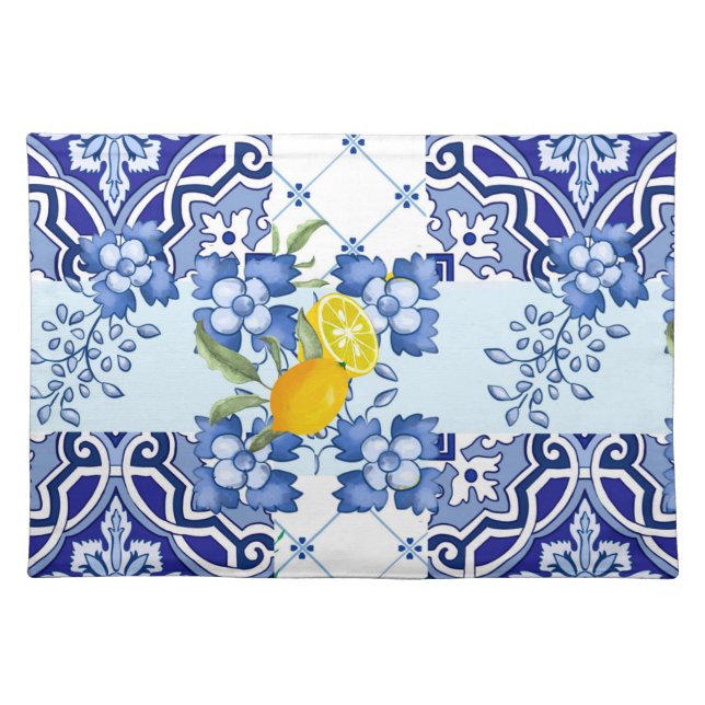 Mediterranean,majolica,tiles  Tablecloth  Cloth Placemat (Front)