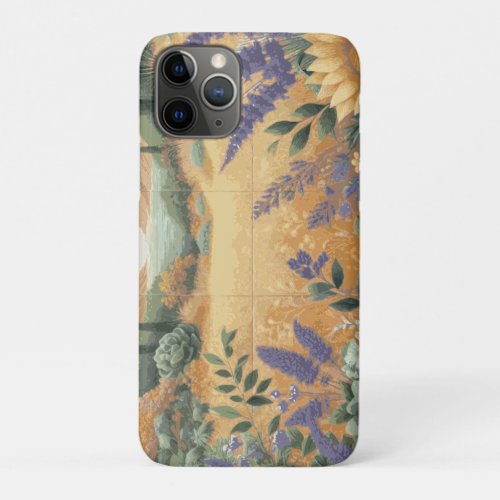 Mediterranean Meadow Lavender Sun Flowers iPhone 11 Pro Case