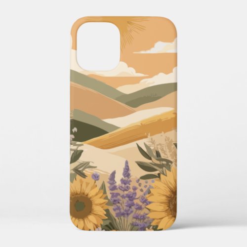 Mediterranean Meadow Lavender Sun Flowers iPhone 12 Mini Case