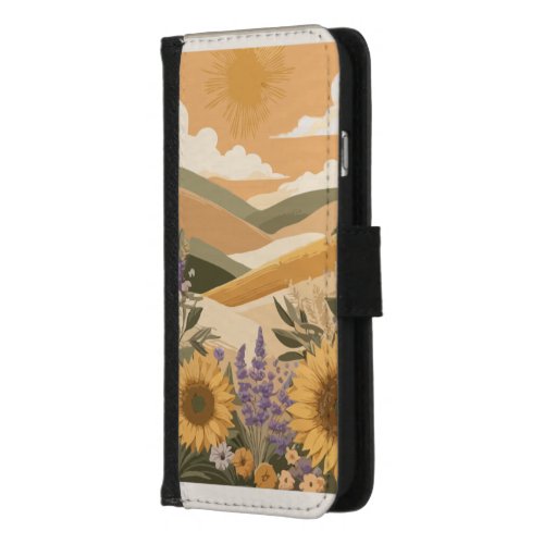 Mediterranean Meadow Lavender Sun Flowers iPhone 87 Wallet Case