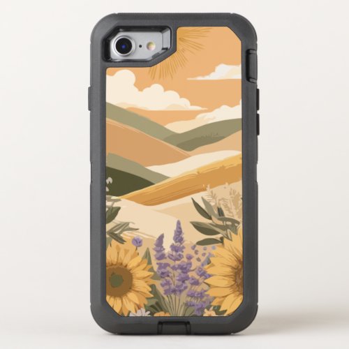 Mediterranean Meadow Lavender Sun Flowers OtterBox Defender iPhone SE87 Case