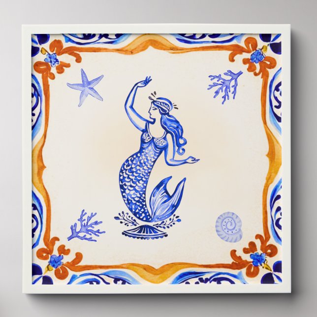 Mediterranean Mermaid Peel And Stick Photo Tile (Front Set)