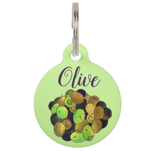 Mediterranean Mixed Olives Greek Food Kalamata Pet ID Tag