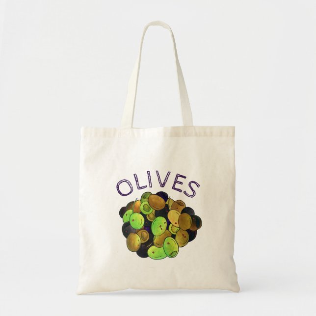 Mediterranean Mixed Olives Greek Food Kalamata Tote Bag (Front)