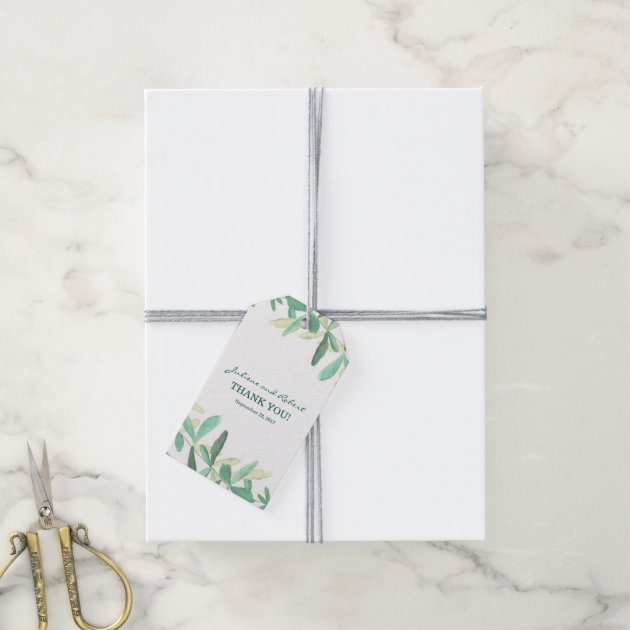 Mediterranean  | Modern Foliage Wedding Favour Tag