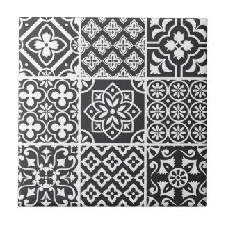 Mediterranean Monochrome Azulejo Majolica Mosaic