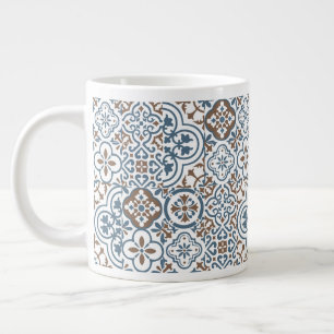 Mediterranean Moroccan Tile pattern Giant Coffee Mug