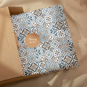 Mediterranean Moroccan Tile pattern Wrapping Paper Sheets