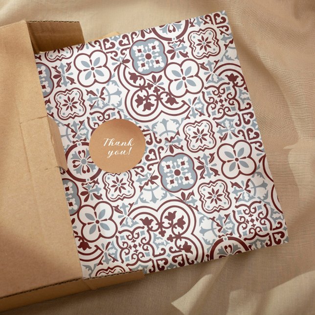 Mediterranean Moroccan Tile pattern Wrapping Paper Sheets (1 pattern , 3 layouts)