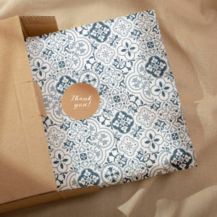 Mediterranean Moroccan Tile pattern Wrapping Paper Sheets