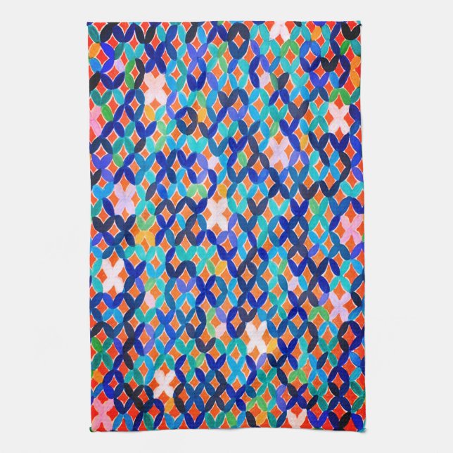 Mediterranean Mosaic Kitchen Towel (Vertical)