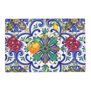 Mediterranean Mosaic lemon fruit Placemat