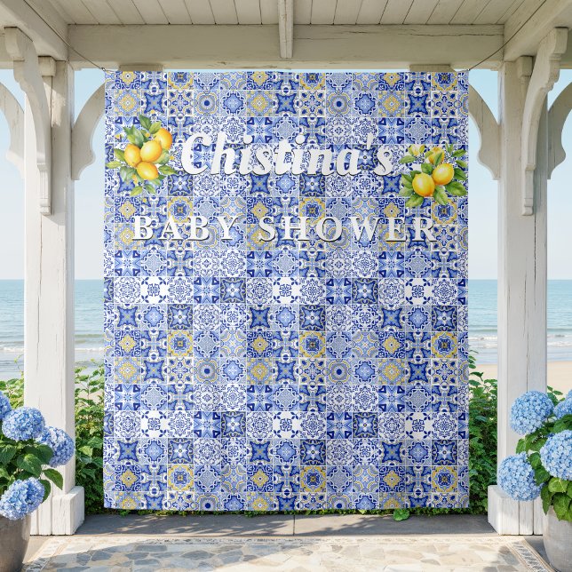 Mediterranean Mosaic Tile Baby Shower backdrop (Creator Uploaded)