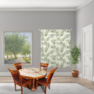 Mediterranean Olive Branches Curtain