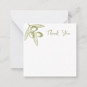 Mediterranean Olive Bridal Thank You card