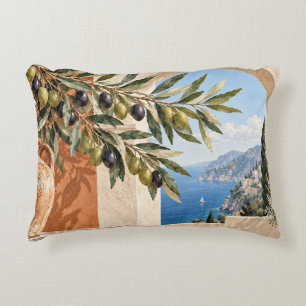 Mediterranean Olive Coast Accent Pillow