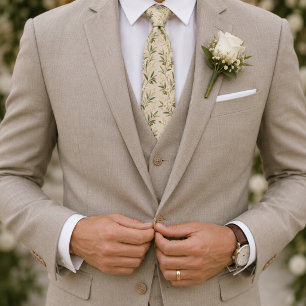 Mediterranean Olive Grove Wedding Neck Tie