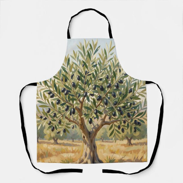 Mediterranean Olive Tree Landscape  Apron (Front)