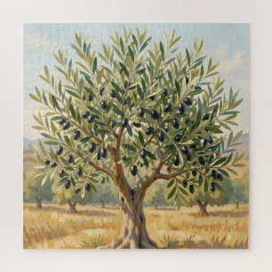 Mediterranean Olive Tree Landscape Jigsaw Puzzle