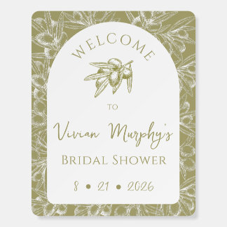Mediterranean Olive Welcome sign