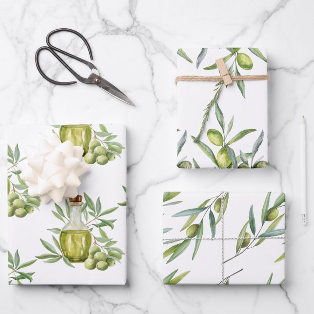 Mediterranean Olive Wrapping paper  (Front)