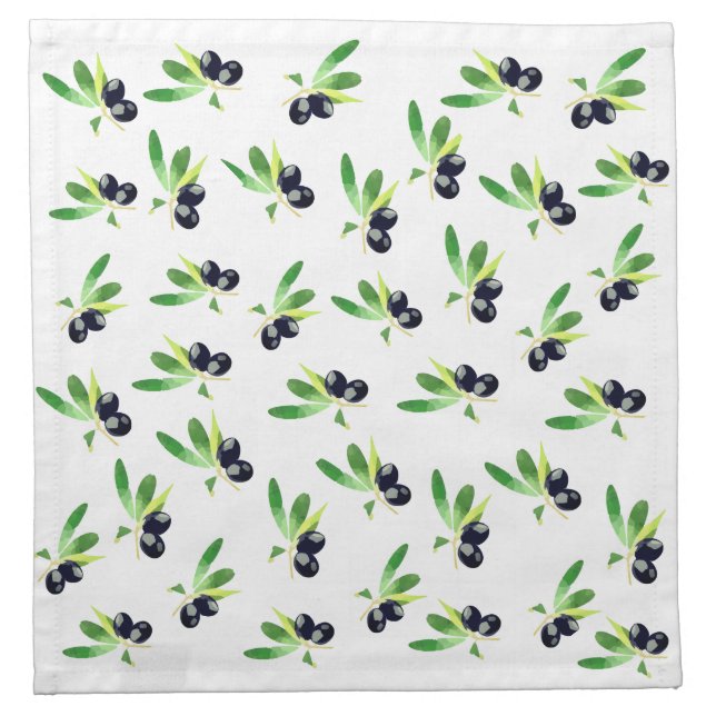 Mediterranean Olives Cloth Napkin (Front)