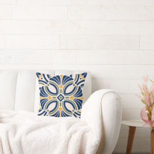 Mediterranean Ornamental Tile Throw Pillow