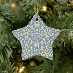 Mediterranean Pattern - Blue and Yellow Ornament