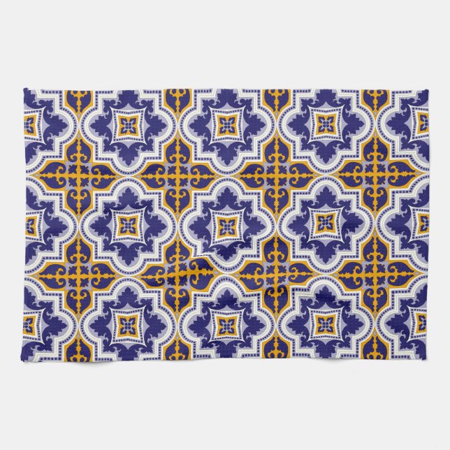 Mediterranean Pattern Kitchen Towel (Horizontal)