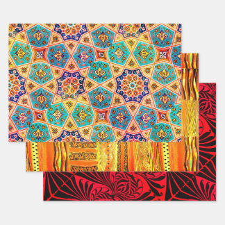 Mediterranean Pattern sampler Wrapping Paper Sheets