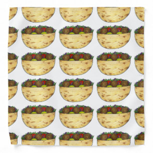 Mediterranean Pita Falafel Sandwich Print Foodie Bandana