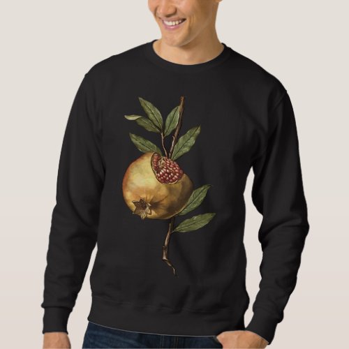 Mediterranean Pomegranate Fruit And Seeds Vector A Sweatshirt