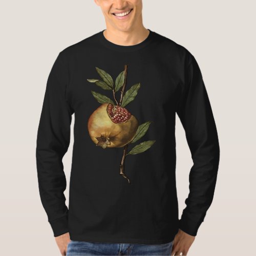 Mediterranean Pomegranate Fruit And Seeds Vector A T_Shirt
