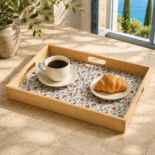 Mediterranean Pomegranate Mosaic Serving Tray
