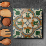 Mediterranean Portuguese flower azulejos tiles<br><div class="desc">Reproduction: Azulejos Portuguese tile green, yellow and white flower design Not intended for outdoor use. Our tiles are reproductions of costly authentic original antique tiles. We suggest that you order one tile to review before placing a large order. This is a pretty design tile go with every color scheme. You...</div>