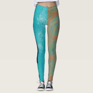 Mediterranean Resort Pool Water and Greek Color Leggings
