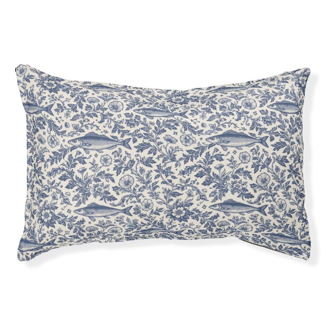 Mediterranean Sardine Chinoiserie Pet Bed (Front)