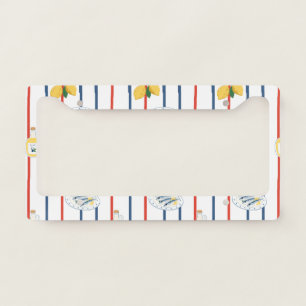 Mediterranean Sardines and Lemons Pattern License Plate Frame